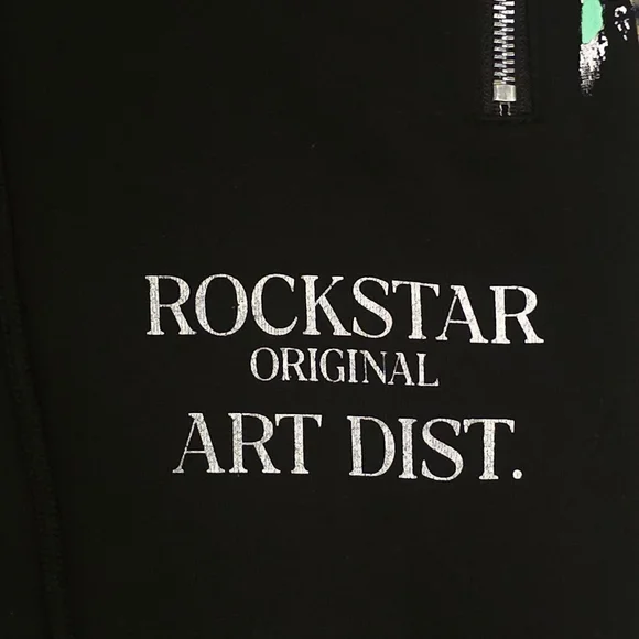 Rockstar Original Black Art Dist Sweatpants Large - Picture 5 of 7